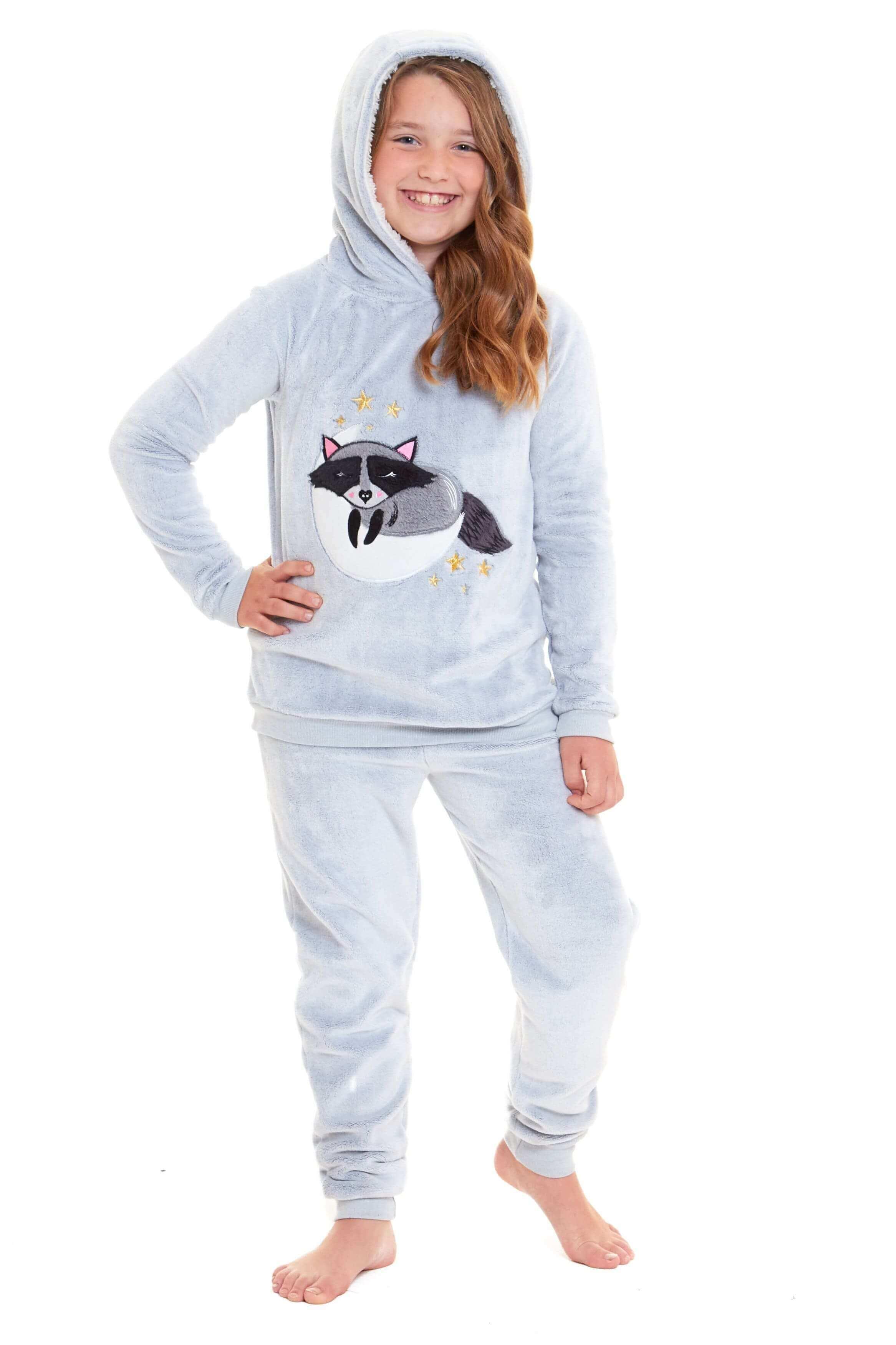 cuddly-raccoon-fleece-hooded-pyjama-set-for-women-and-girls-super-soft-sherpa-lined-nightwear-ideal-mother-daughter-gift-cosy-boutique-by-daisy-dreamer-girl-7-8-yrs-pyjamas-1176513625 - Bobobiy