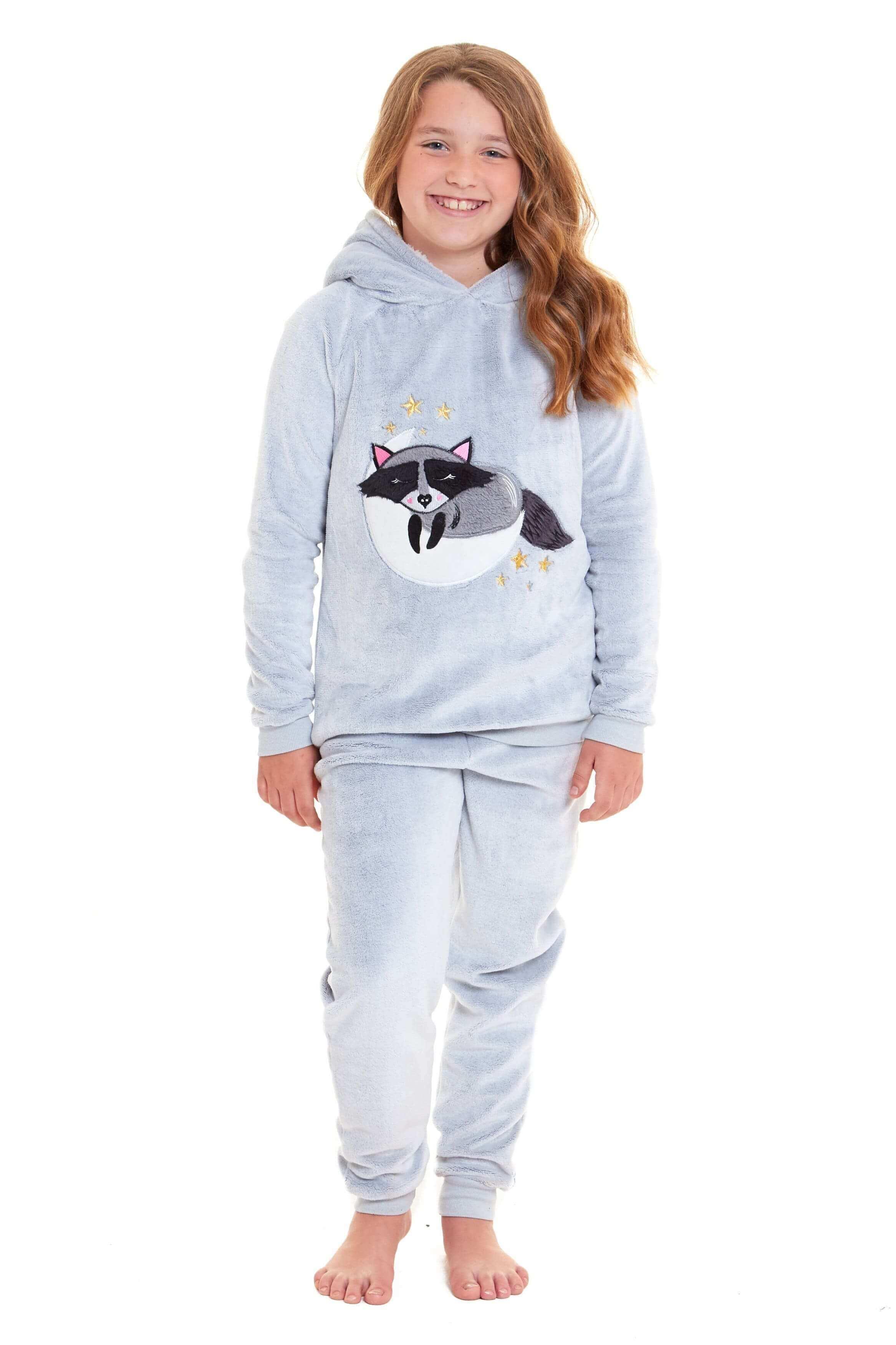 cuddly-raccoon-fleece-hooded-pyjama-set-for-women-and-girls-super-soft-sherpa-lined-nightwear-ideal-mother-daughter-gift-cosy-boutique-by-daisy-dreamer-pyjamas-1176513627 - Bobobiy