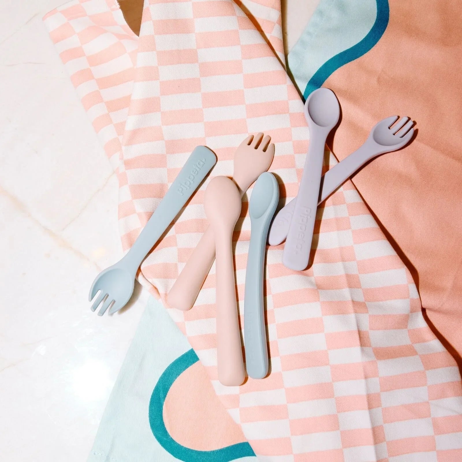 Pippeta Silicone Spoon & Fork - Sea Salt