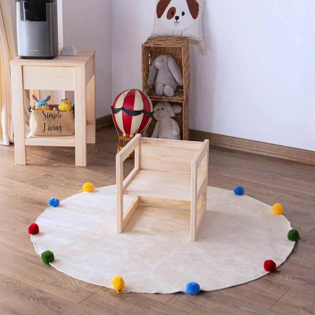 Montessori Wooden Convertable Table & Chair 36,1 cm (W) x 33,7 cm (H) x 36,6 cm (L) - Bobobiy