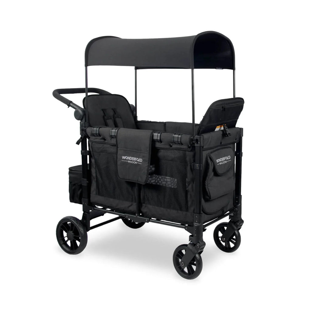 Wonderfold W2 Elite Double Stroller Wagon - Volcanic Black