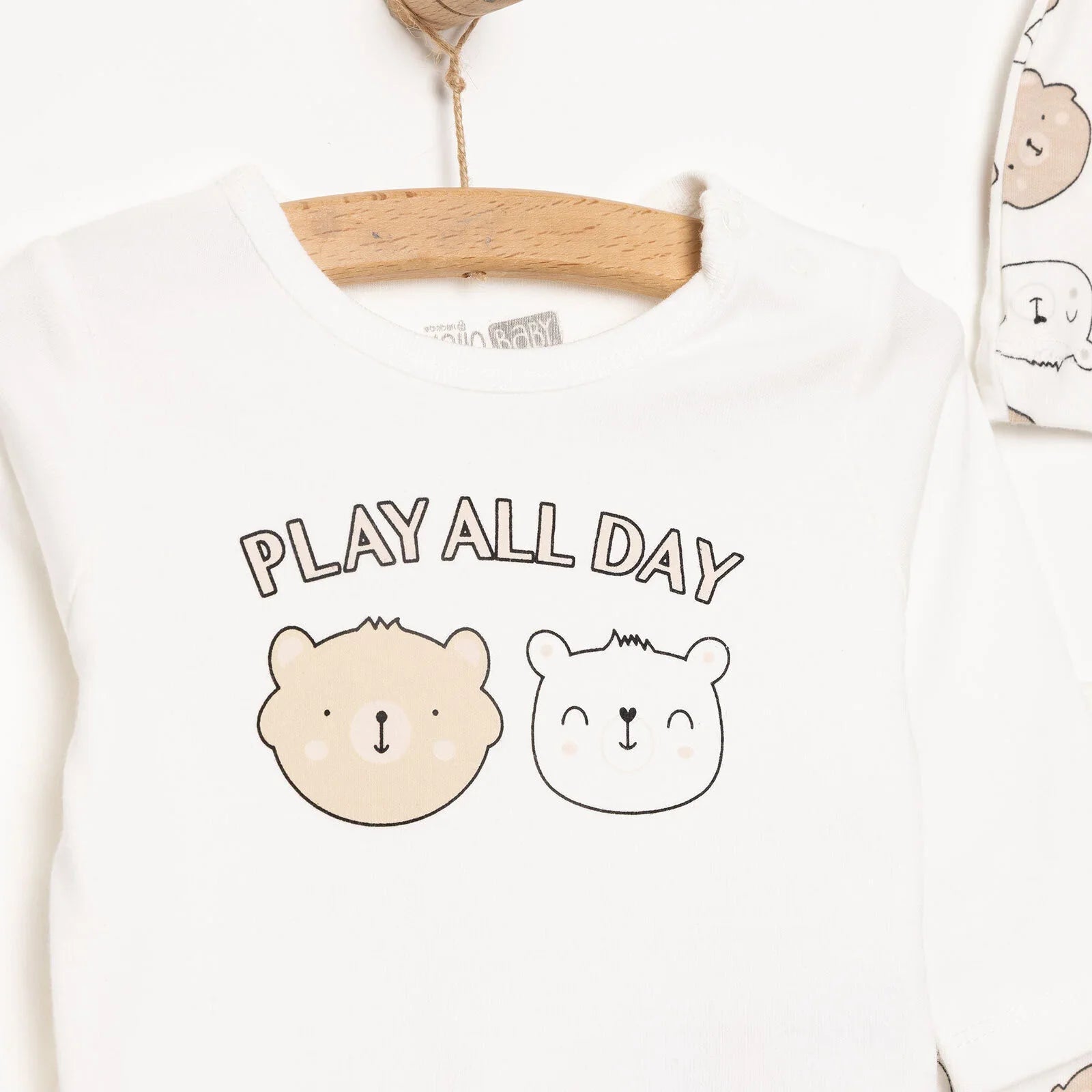 HelloBaby Boy Body-Footed Bottom-Hat - Ecru