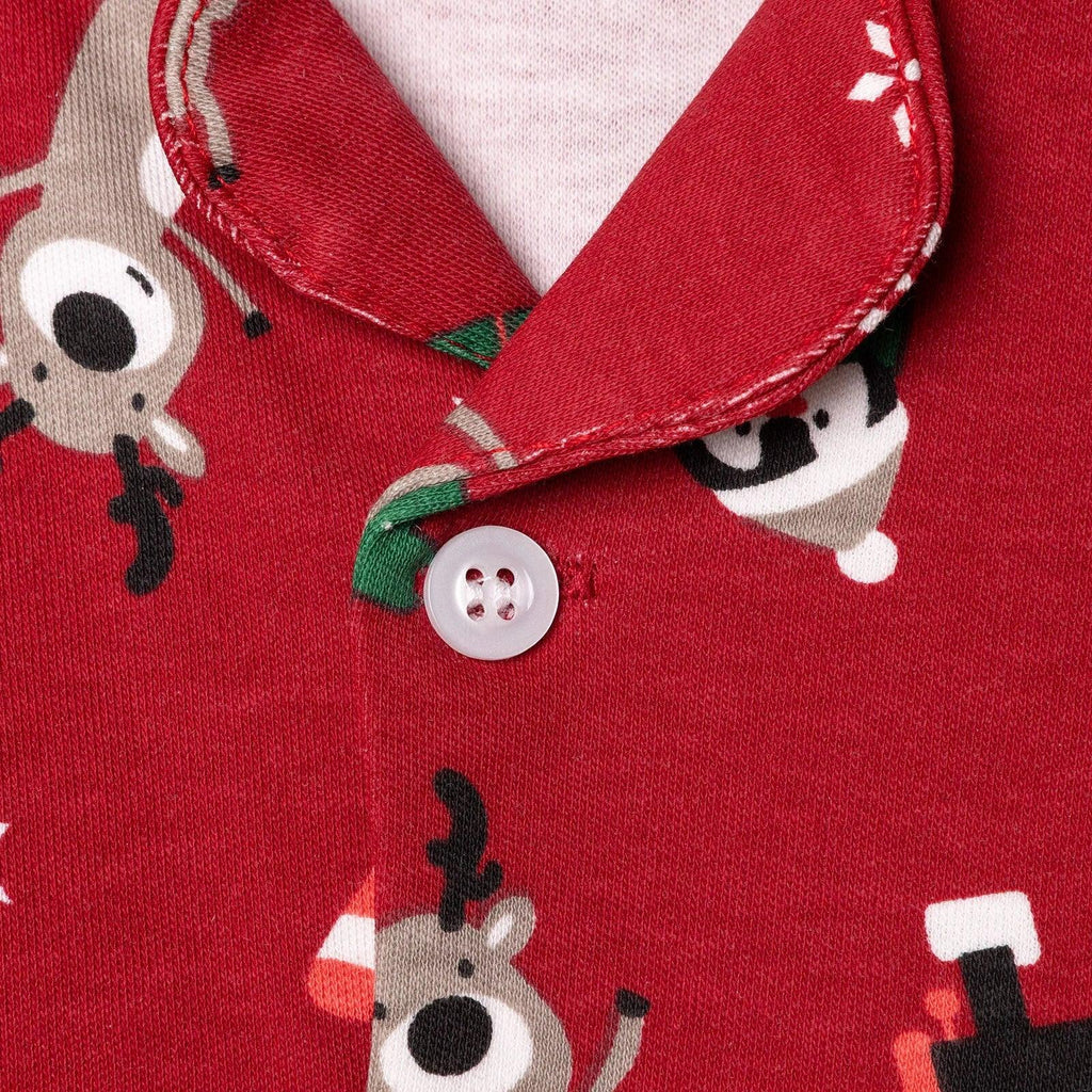 HelloBaby Christmas Baby Boy Long Sleeve Pyjamas Set - Red - Bobobiy