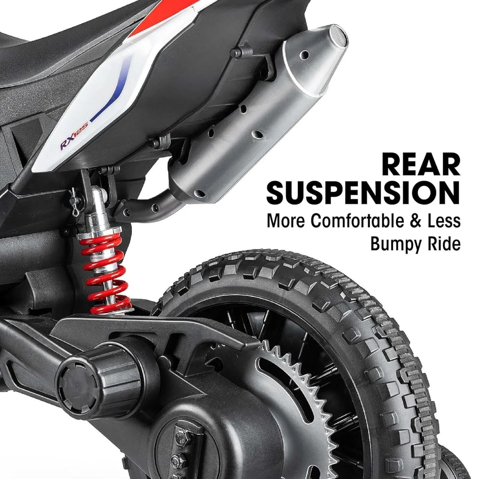 Xootz Aprilia 12V Electric Motorbike Ride On with Lithium Battery - White