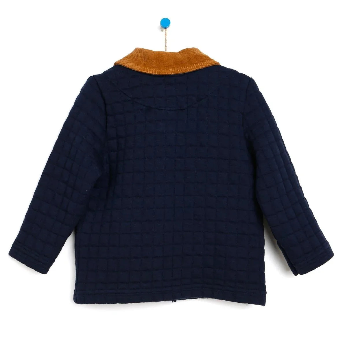 Tuffy Quilted Cardigan - Navy Blue - Bobobiy