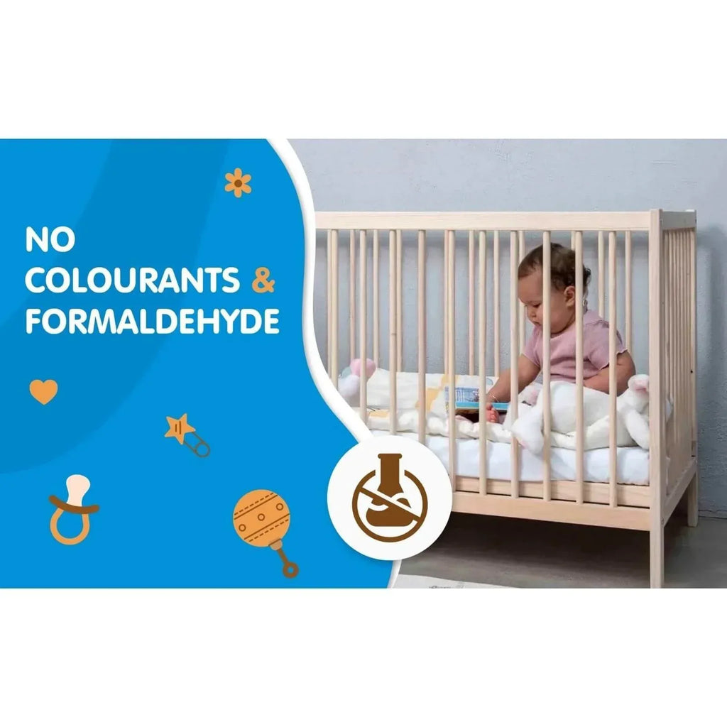 Kukka Natural Wood 2-Level Cot 70x140 - Bobobiy