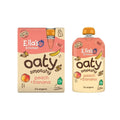 Baby food oaty smooshy pouch and carton, peach + banana, organic, 12+ months