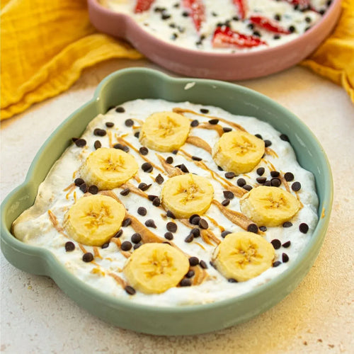 BLW Essentials Bear Plate and Spoon - Dusky Blue - Bobobiy