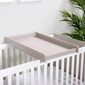 Ash grey cot top changer with raised rails and flat changing surface