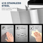 Stainless steel double kitchen bin with fingerprint-resistant oil-sealed finish, silver tone