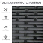 Black poly rattan weave texture panel with tight grid pattern