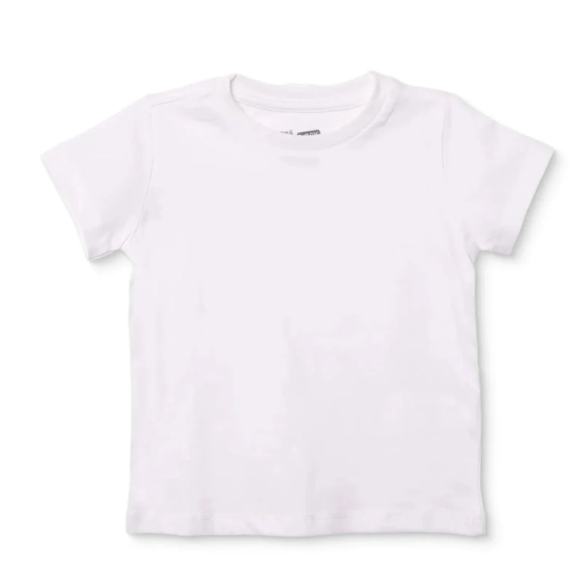 Boys white T-shirt with short sleeves and crew neck
