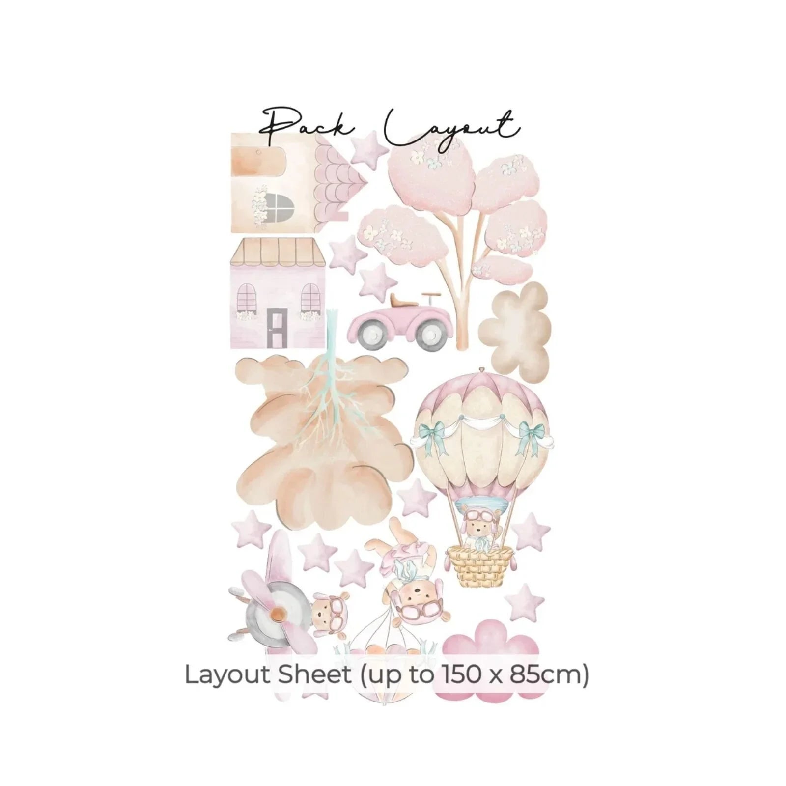 Live Vida Tilly Bear Adventures Large Wall Stickers