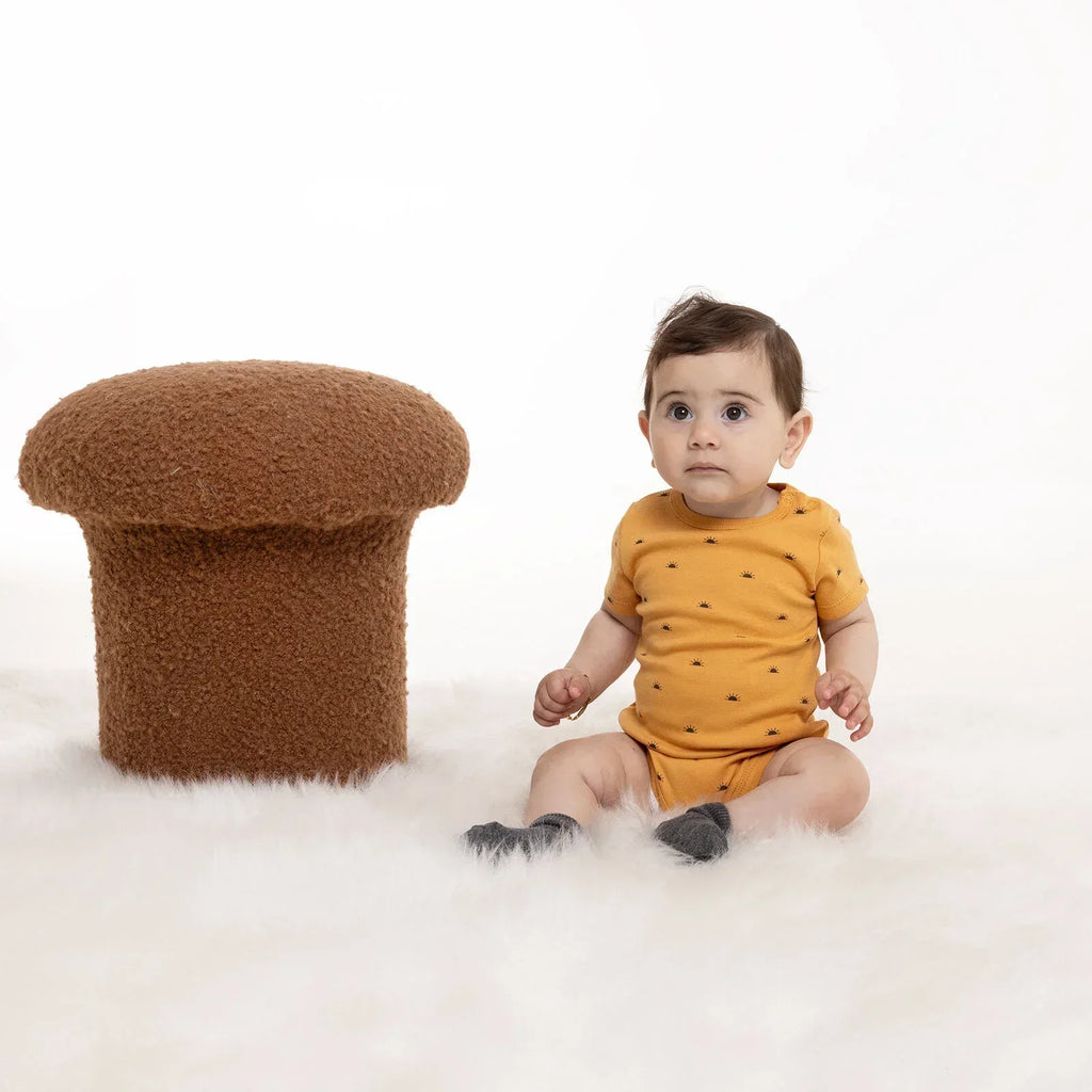 HelloBaby Baby Girl Short Sleeve Body - Mustard - Bobobiy