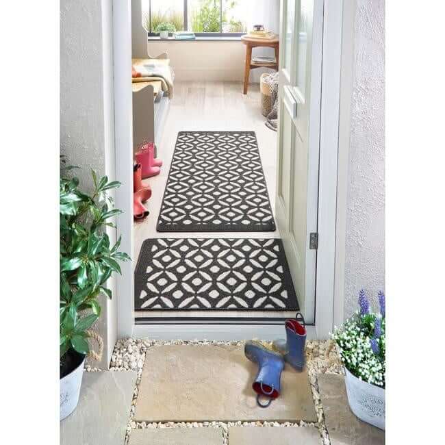 Washable Mat and Runners Geometric Design