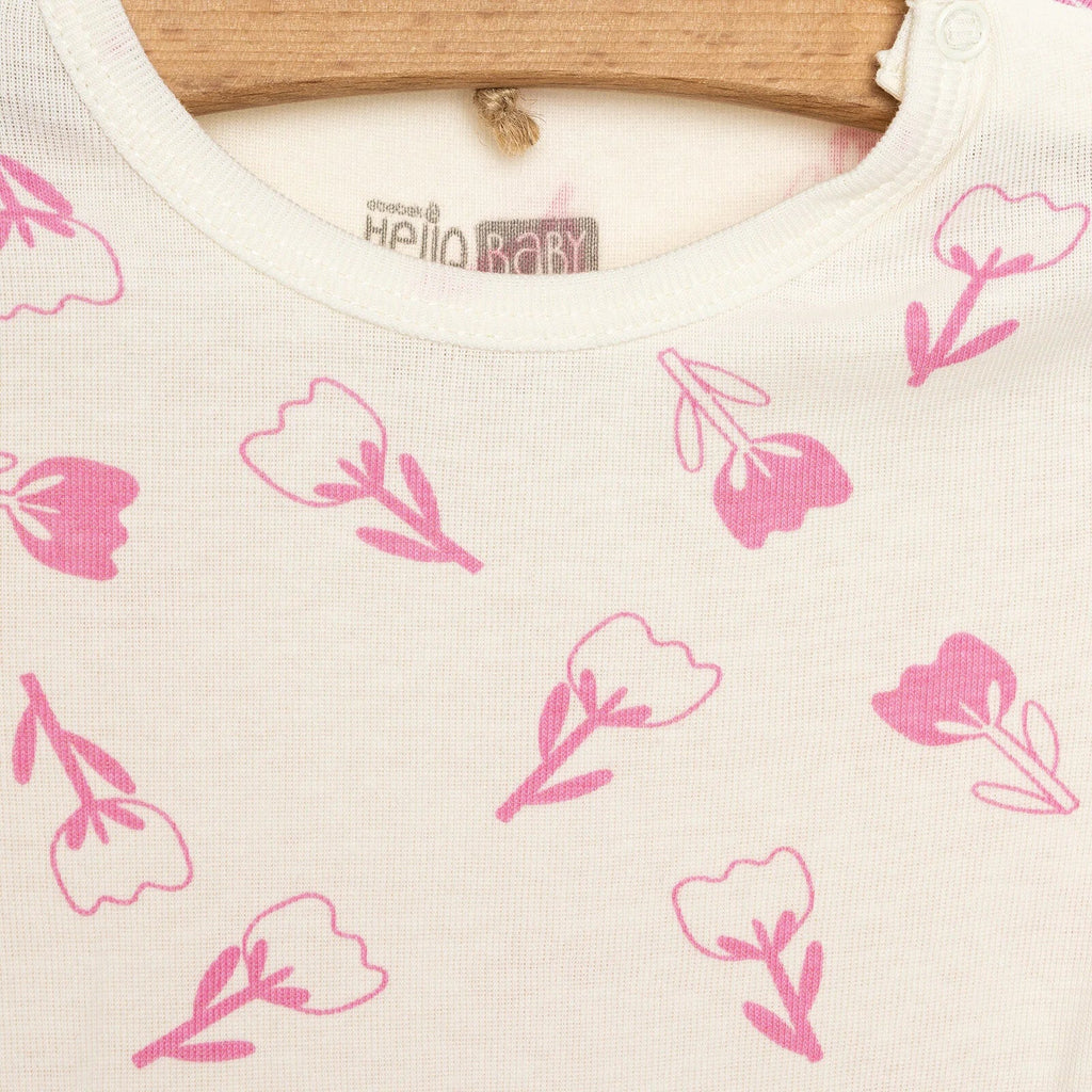 HelloBaby Baby Girl Long Sleeve Bodysuit 2pcs - Pink