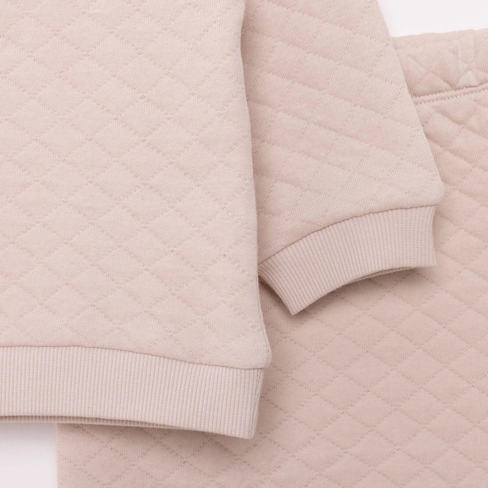 HelloBaby Newborn Quilted Sweatshirt-Footed Bottom - Grey - Bobobiy