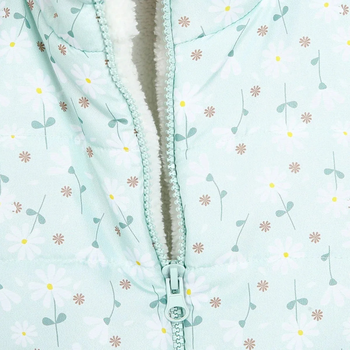 BabyZ Winter Girl Daisy Inflatable Vest - Light Green - Bobobiy