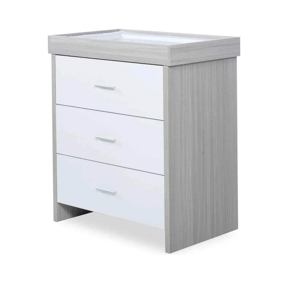 Ash grey and white under-drawer chest with three drawer fronts