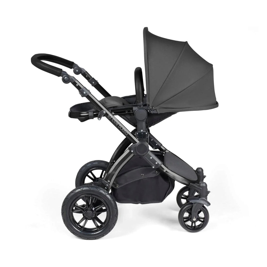 Ickle Bubba Stomp Luxe 2-in-1 Pushchair & Carrycot - Black/Charcoal Grey/Black