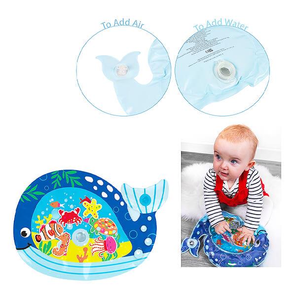 Baby's Fun Sensory Water Play Mat with Whale Design (36x27 cm)