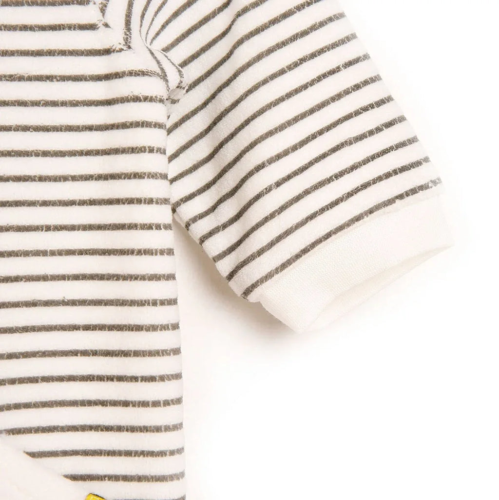 Cassiope Newborn Funny Friend Velvet Footed Jumpsuit - Ecru - Bobobiy