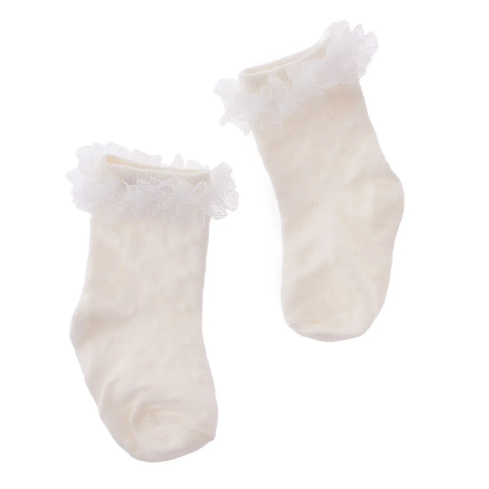HelloBaby Girl Socks with Lace - White - Bobobiy