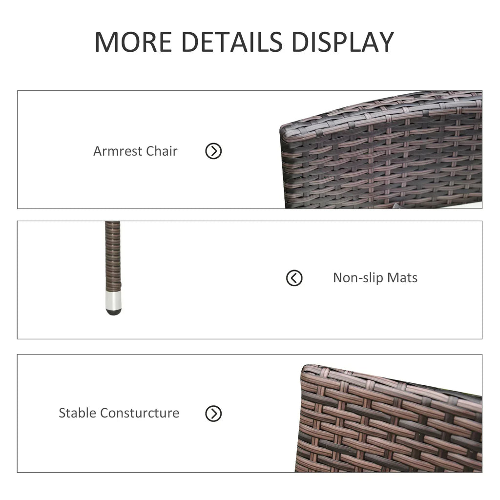 4 PC Rattan Chair Set, Patio Sofa Chairs Set, Cushioned Outdoor Rattan Furniture - Bobobiy