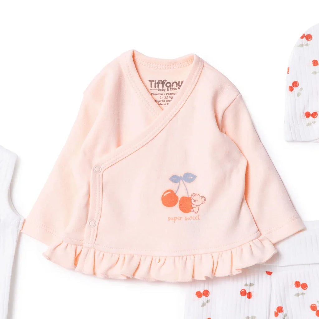 Tiffany 100% Cotton Tiny Baby Set - Ecru