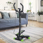 Twister stepper step machine with handlebar and green foot pedals on floor