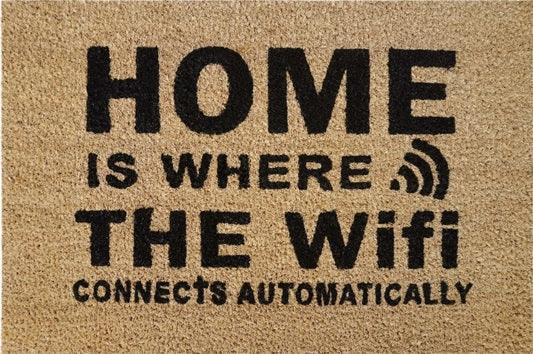 Doormat 60cm x 40cm - 'Home Is Where The WiFi Connects Automatically'