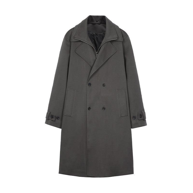 Double Breasted Men's Over the Knee Trench Coat