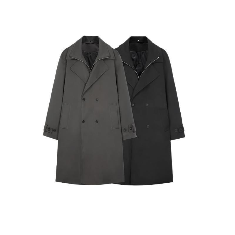 Double Breasted Men's Over the Knee Trench Coat