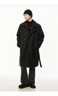 Double Breasted Men's Over the Knee Trench Coat