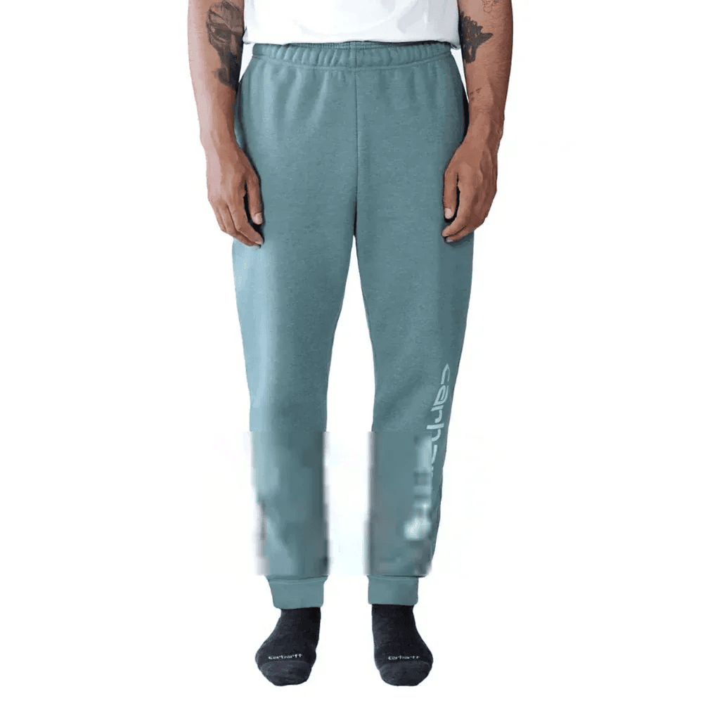 Sea pine heather graphic sweatpant jogger with tapered legs and ribbed cuffs