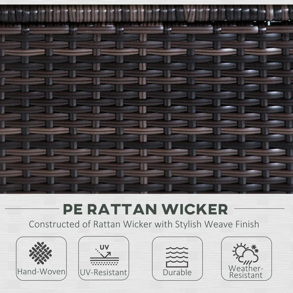 6 PC Rattan Sofa Coffee Table Set Sectional Wicker Weave Furniture for Garden Outdoor Conservatory w/ Pillow Cushion Brown - Bobobiy