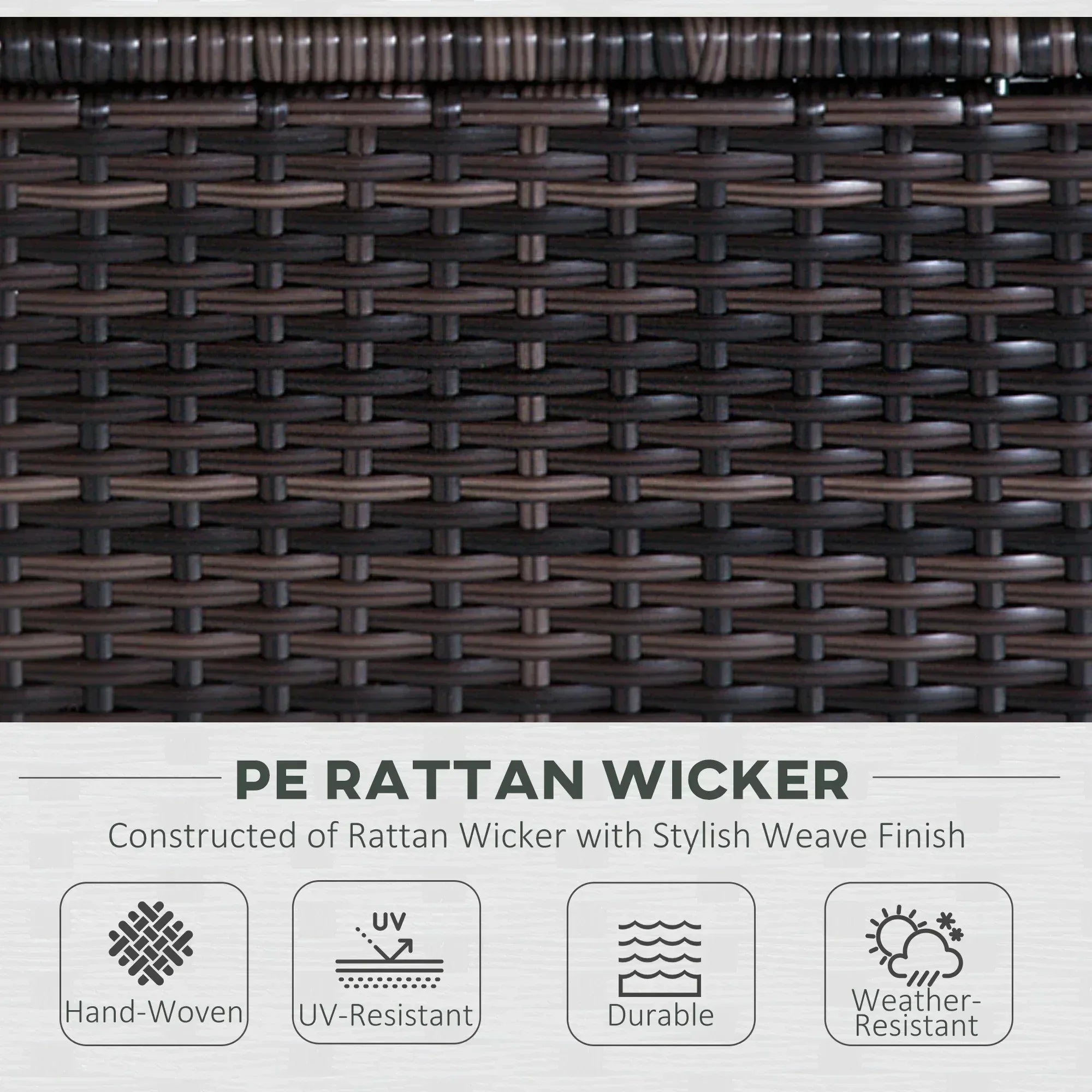 6 PC Rattan Sofa Coffee Table Set Sectional Wicker Weave Furniture for Garden Outdoor Conservatory w/ Pillow Cushion Brown - Bobobiy