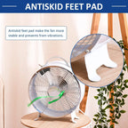 White desk fan with anti-slip feet and front safety grille