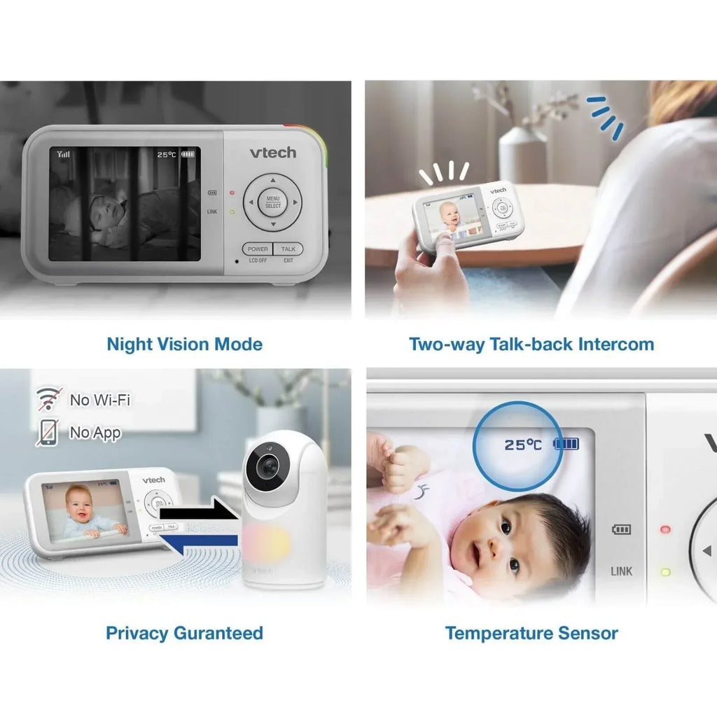 VTech - VM3263 2.8" Pan & Tilt Video Monitor with Night Light - Bobobiy