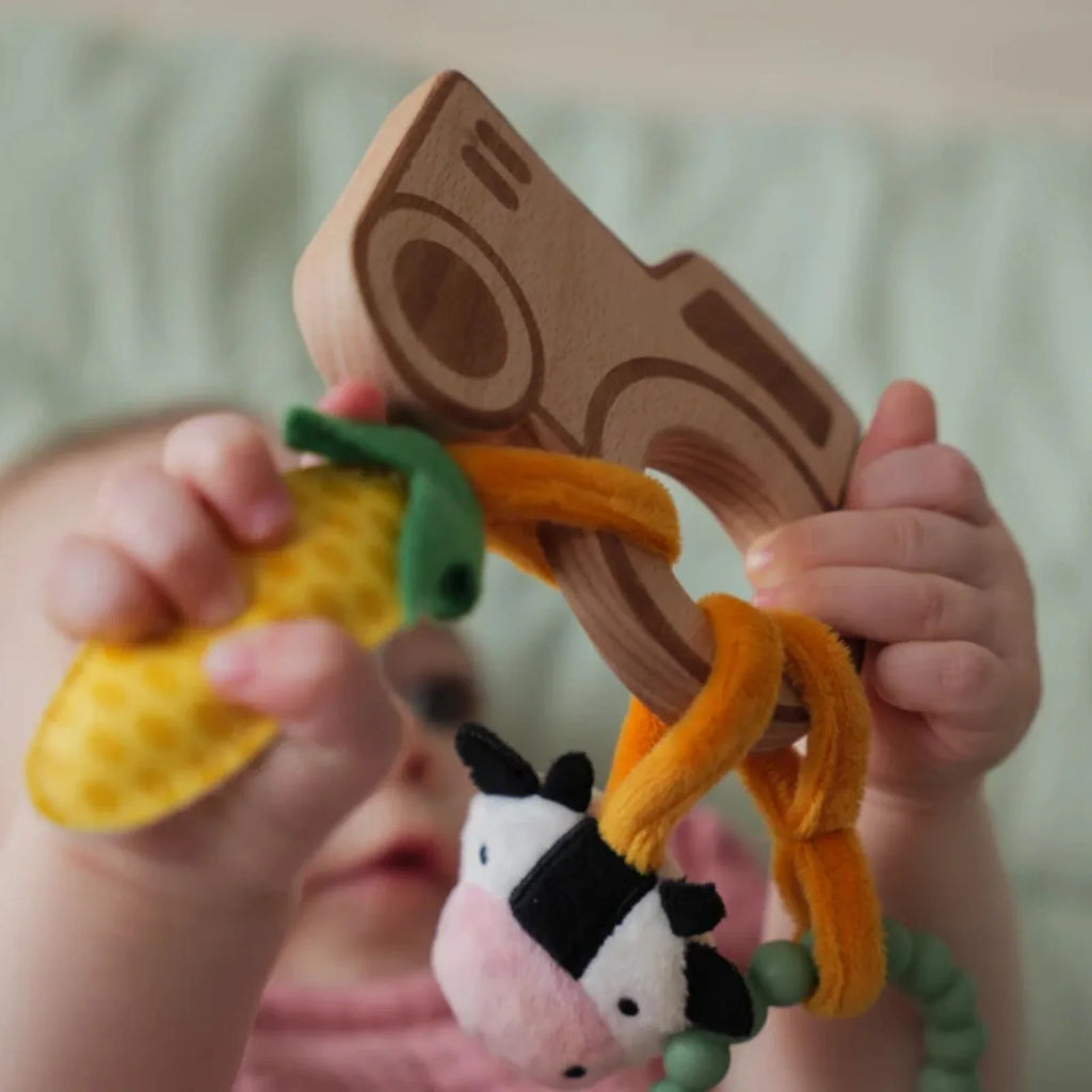 Little Big Friends Wooden Rattle - Farm