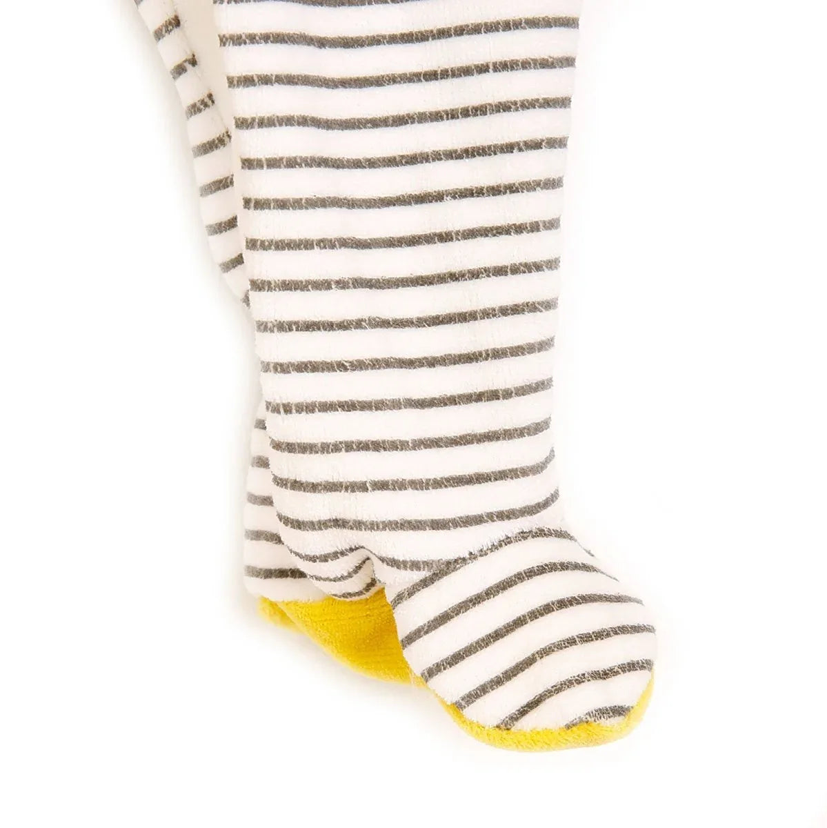 Cassiope Newborn Funny Friend Velvet Footed Jumpsuit - Ecru - Bobobiy