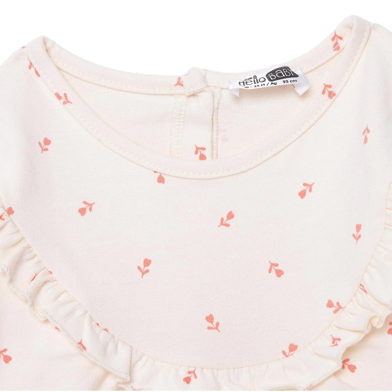 HelloBaby Winter Cherry Dress - Ecru Printed