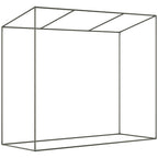 Steel frame greenhouse shell with open sides and top framework