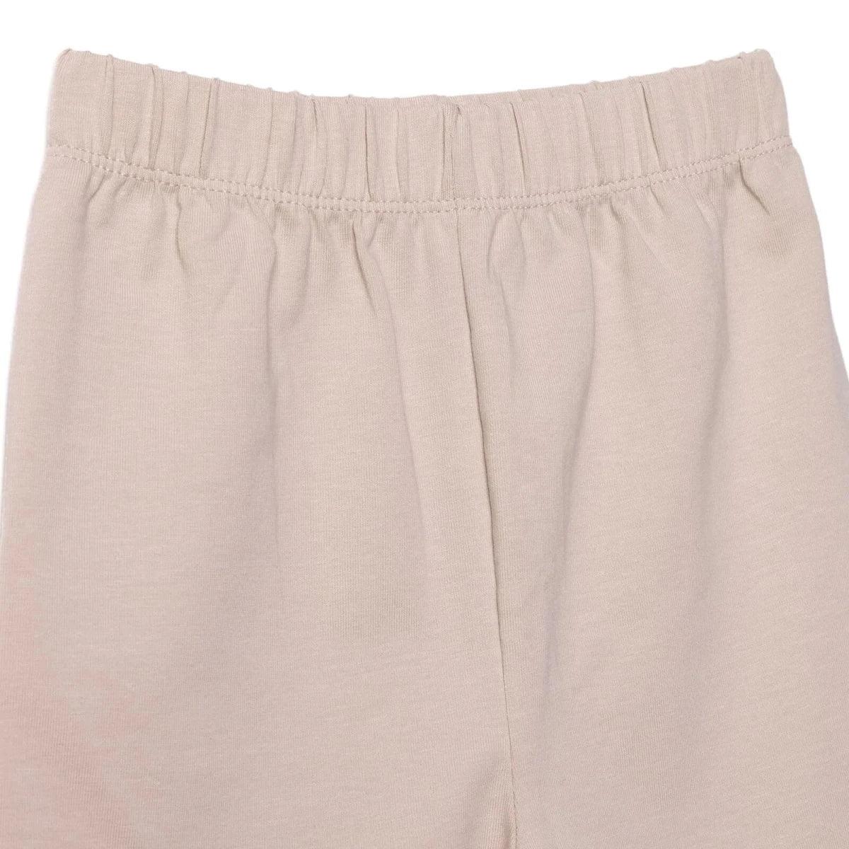 Mink jersey baby shorts close-up of elastic waistband