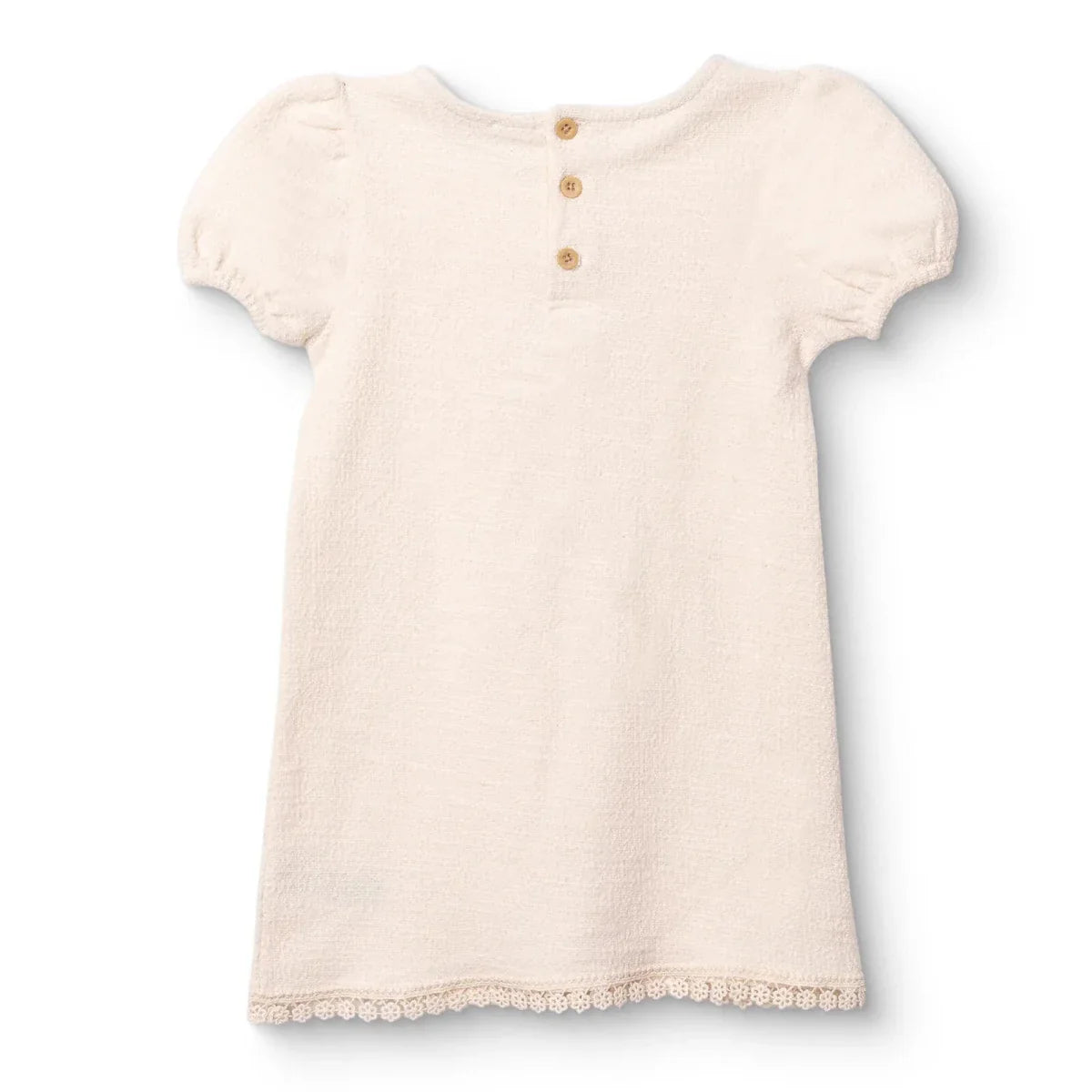 HelloBaby Girls Dress Bow Pastel Dreams Crew Neck Short Sleeve - Ecru