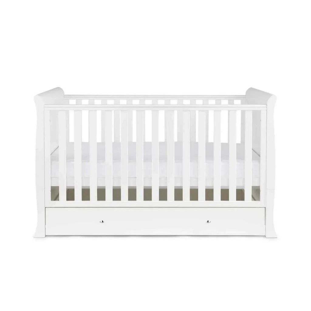 Ickle Bubba Snowdon Classic Cot Bed White - Premium Pocket Sprung Mattress - Bobobiy