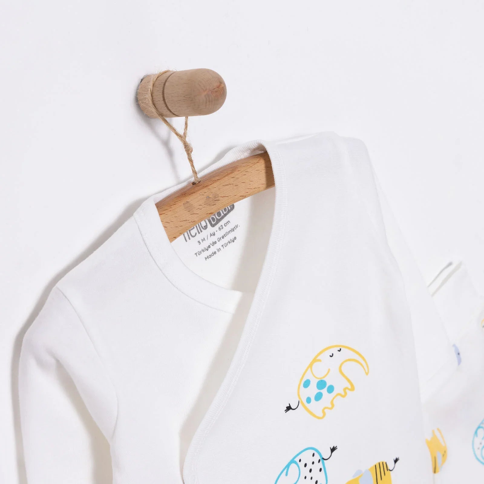 HelloBaby Unisex Wrapover Top-Footed Bottom - Ecru