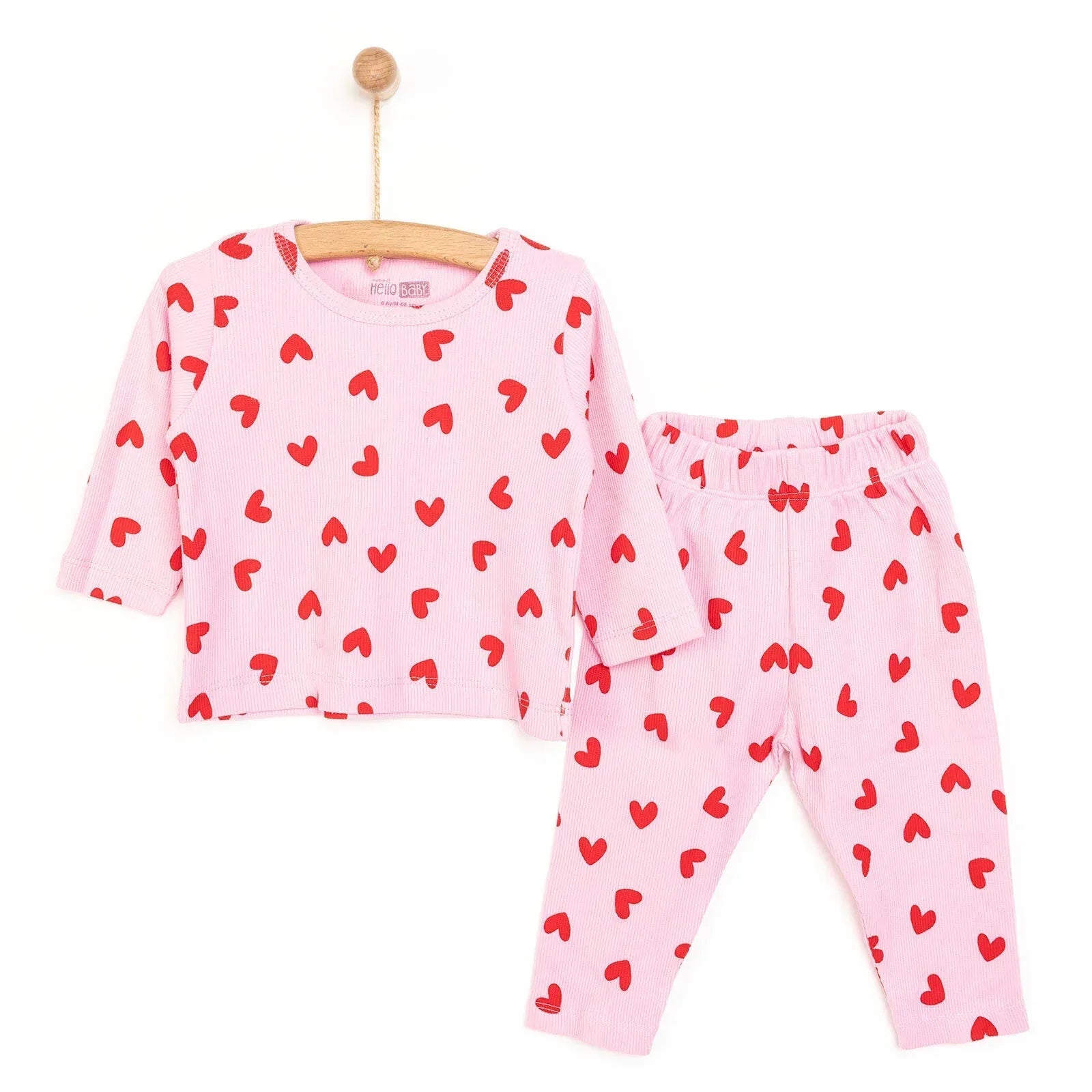 HelloBaaby Baby Girl Long sleeve Pyjamas Set - Pink - Bobobiy