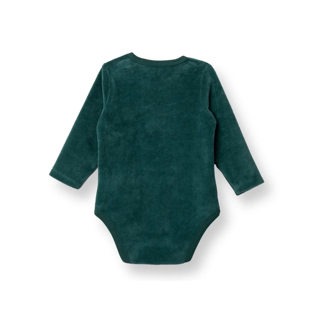 HelloBaby Boys Long Sleeve Bodysuit Christmas with Poppers Crew Neck Long Sleeve - Green