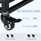Black 360 universal wheel with lift-up and press-down locking mechanism